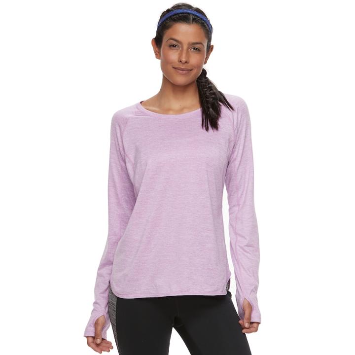 Women's Tek Gear&reg; Long Sleeve Performance Tee, Size: Small, Med Purple
