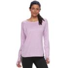 Women's Tek Gear&reg; Long Sleeve Performance Tee, Size: Small, Med Purple