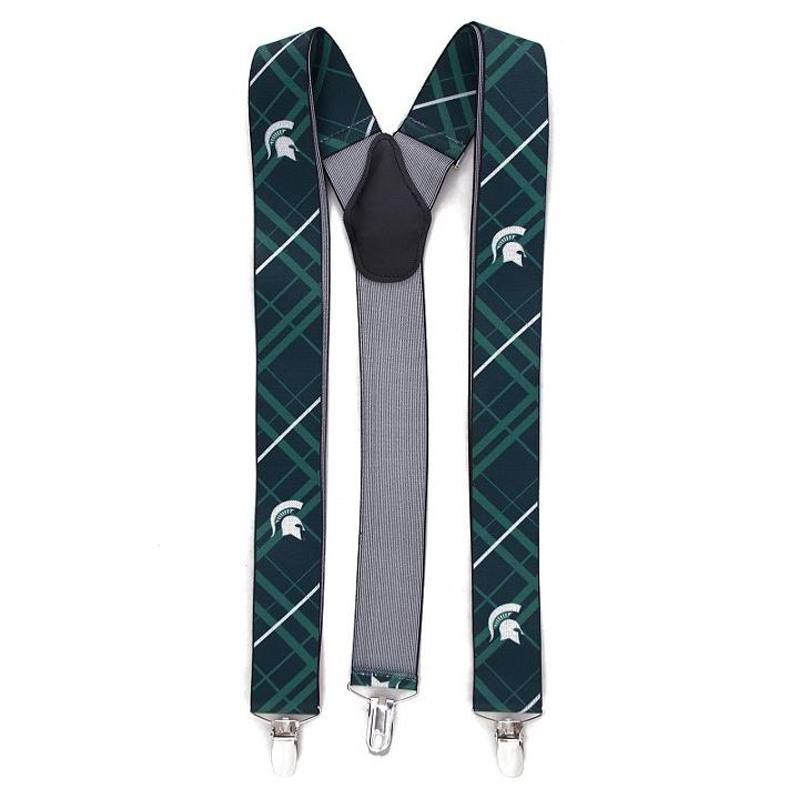 Men's Michigan State Spartans Oxford Suspenders, Green