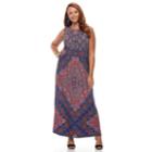 Plus Size Suite 7 Medallion Maxi Dress, Women's, Size: 3xl, Blue