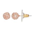 Lc Lauren Conrad Filigree Rose Stud Earrings, Women's, Light Red