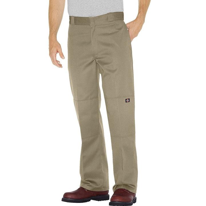 Men's Dickies Loose Fit Double-knee Twill Work Pants, Size: 33x30, Dark Beige