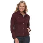 Women's Croft & Barrow&reg; Button-down Jacket, Size: Medium, Drk Purple