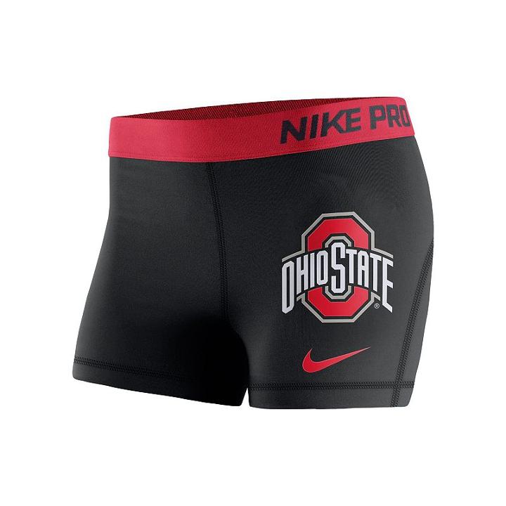 Women's Nike Ohio State Buckeyes Pro 3-inch Shorts, Size: Xxl, Black