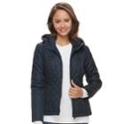 Juniors' Sebby Plaid-lined Quilted Jacket, Teens, Size: Medium, Blue (navy)
