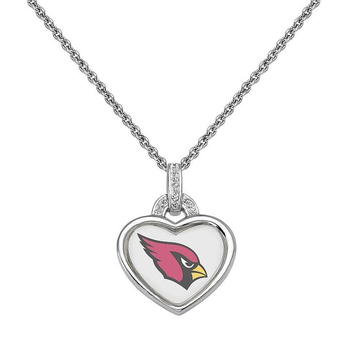 Arizona Cardinals Heart Pendant Necklace, Women's, Size: 18, Multicolor