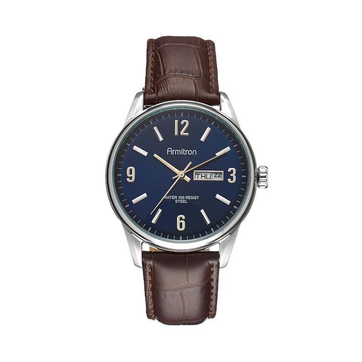 Armitron Men's Leather Watch - 20/5048nvsvbn, Size: Large, Brown