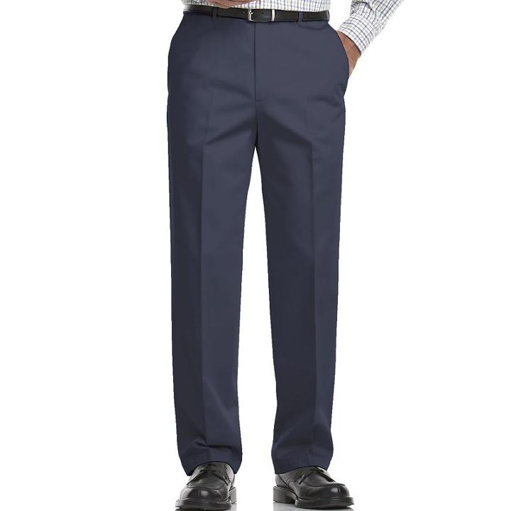 Big & Tall Haggar&reg; Work To Weekend&reg; Classic-fit Flat-front Expandable Waist Pants, Men's, Size: 46x32, Blue