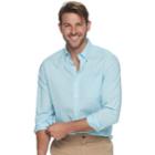 Men's Sonoma Goods For Life&trade; Flexwear Modern-fit Stretch Poplin Button-down Shirt, Size: Small, Turquoise/blue (turq/aqua)