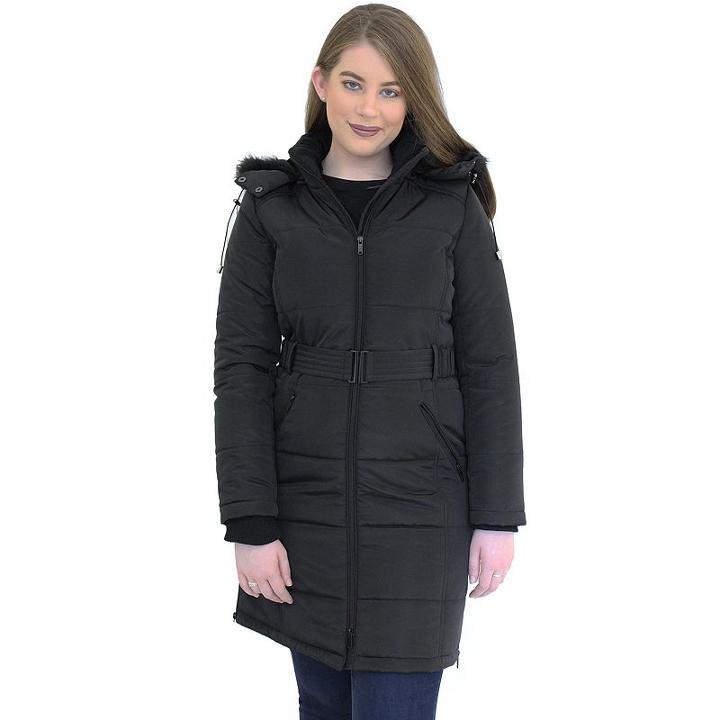 Women's Mo-ka Hooded Long Puffer Jacket, Size: Xl, Black