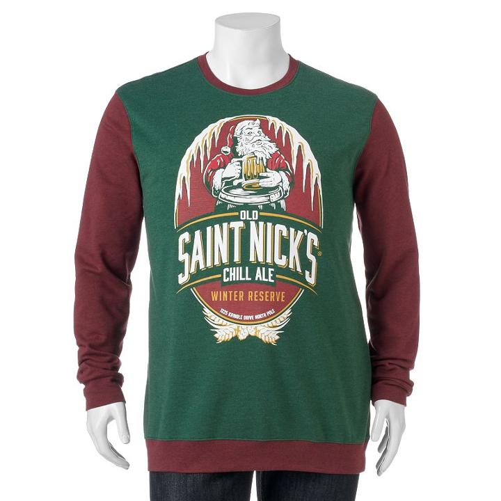 Big & Tall Old Saint Nick's Chill Ale Fleece Pullover, Men's, Size: 3xl Tall, Dark Green