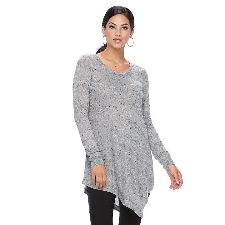 Women's Apt. 9&reg; Textured Striped Tunic, Size: Medium, Med Grey