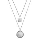 Lc Lauren Conrad Filigree Medallion Sodalite Layered Pendant Necklace, Women's, Silver