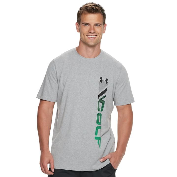 Men's Under Armour Charged-cotton Performance Golf Tee, Size: Large, Med Grey