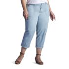 Plus Size Lee Presley Crop Cargo Pants, Women's, Size: 22 - Regular, Light Blue