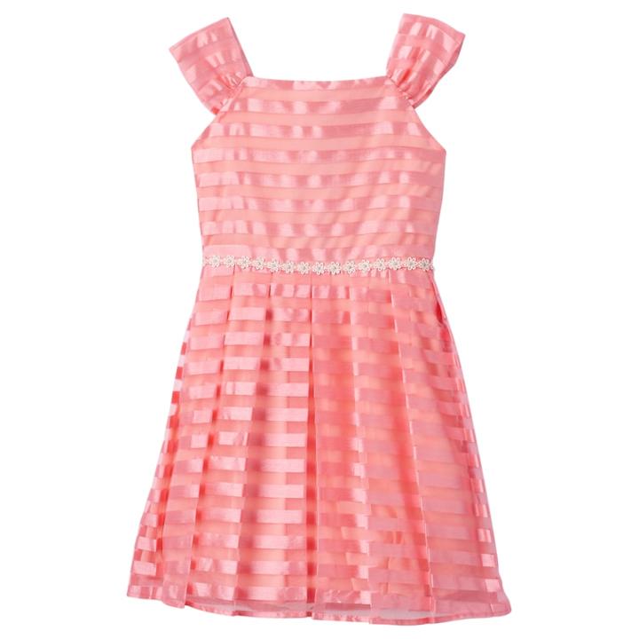 Girls 7-16 Speechless Striped Dress, Size: 7, Light Red