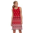 Petite Dana Buchman Printed Mesh Overlay Sheath Dress, Women's, Size: M Petite, Med Red