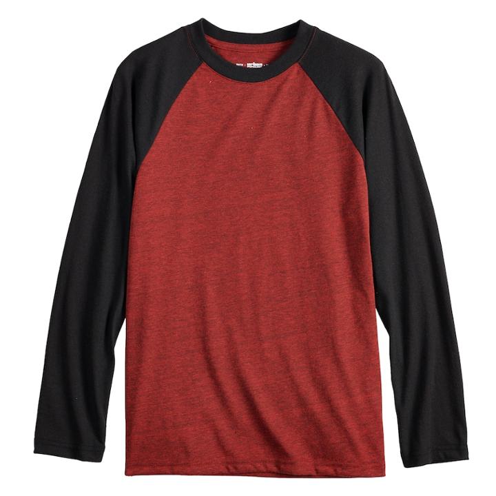 Husky Boys 8-20 Urban Pipeline&reg; Ultimate Raglan Tee, Size: L Husky, Med Red