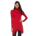 Women's Apt. 9&reg; Turtleneck Tunic Sweater, Size: Small, Red