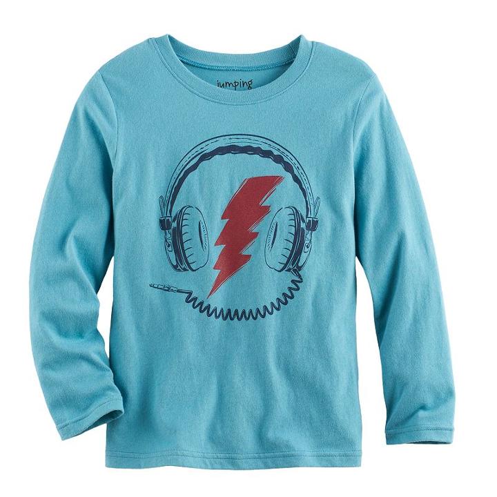 Boys 4-10 Jumping Beans&reg; Long Sleeve Softest Graphic Tee, Size: 5, Turquoise/blue (turq/aqua)