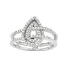 Sterling Silver 1/5 Carat T.w. Diamond Teardrop Ring, Women's, Size: 8, White