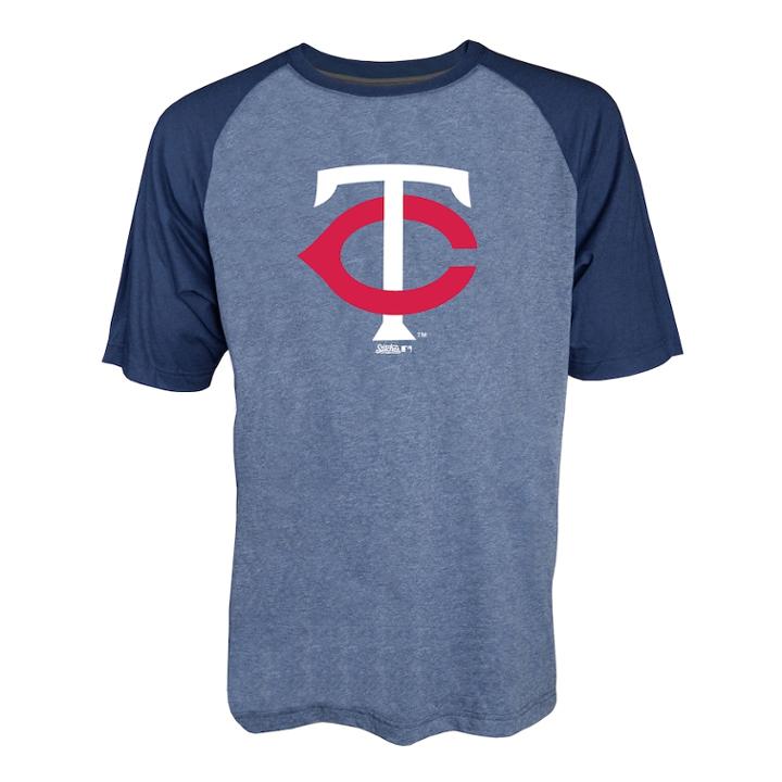 Men's Stitches Minnesota Twins Raglan Tee, Size: Xl, Blue (navy)