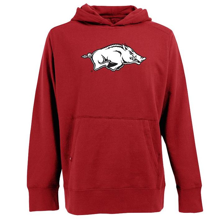 Men's Arkansas Razorbacks Signature Pullover Fleece Hoodie, Size: Large, Red