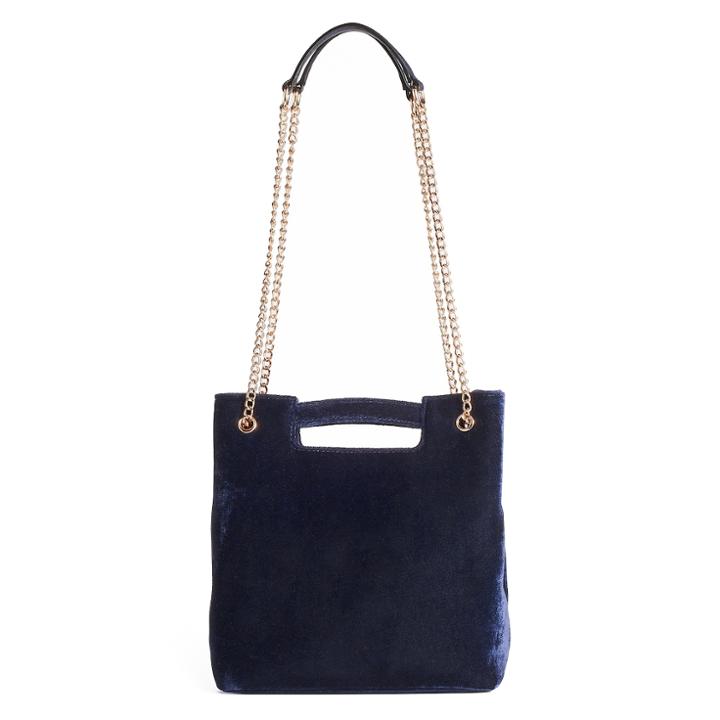 Lc Lauren Conrad Runway Collection Carmine Velvet Convertible Crossbody Bag, Women's, Blue (navy)