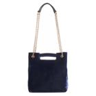 Lc Lauren Conrad Runway Collection Carmine Velvet Convertible Crossbody Bag, Women's, Blue (navy)
