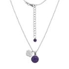 Lsu Tigers Crystal Sterling Silver Team Logo & Ball Pendant Necklace, Women's, Size: 18, Purple
