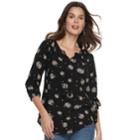 Women's Sonoma Goods For Life&trade; Crinkle Smocked Tunic, Size: Medium, Black
