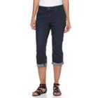 Women's Croft & Barrow&reg; Cuffed Capri Jeans, Size: 14, Med Blue