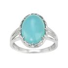 Sterling Silver Blue Chalcedony Oval Cabochon Ring, Women's, Size: 8