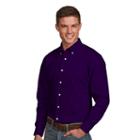 Men's Antigua Dynasty Modern-fit Solid Button-down Shirt, Size: Medium, Drk Purple