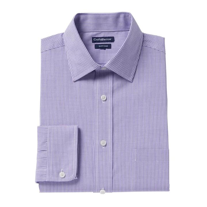 Big & Tall Croft & Barrow&reg; Regular-fit Easy-care Spread-collar Dress Shirt, Men's, Size: 18 32/3b, Purple