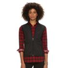 Women's Chaps Mixed-media Quilted Vest, Size: Xs, Black