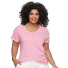 Plus Size Sonoma Goods For Life&trade; Essential V-neck Tee, Women's, Size: 0x, Med Pink