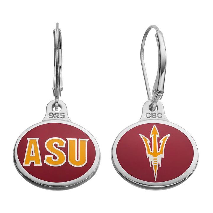 Fiora Arizona State Sun Devils Sterling Silver Team Logo Drop Earrings, Girl's, Multicolor