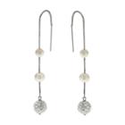 Pearlustre By Imperial Freshwater Cultured Pearl & Crystal Threader Earrings, Women's, White