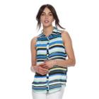 Women's Elle&trade; Scallop Chiffon Blouse, Size: Small, Blue