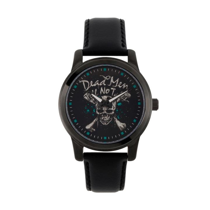 Disney's Pirates Of The Caribbean: Dead Men Tell No Tales Men's Leather Watch, Size: Medium, Black