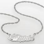 Logoart Minnesota Wild Sterling Silver Script Necklace, Women's, Grey