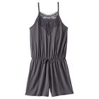 Girls 7-16 Mudd&reg; Crochet Solid Romper, Girl's, Size: Xs (7/8), Grey