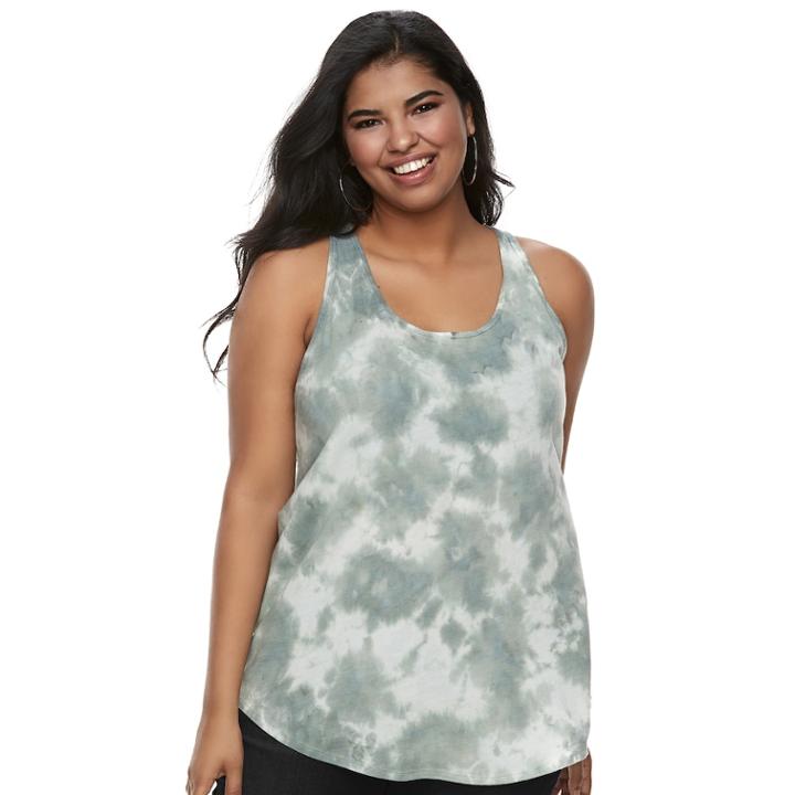 Juniors' Plus Size So&reg; Cutout Racerback Tank, Teens, Size: 2xl, Med Green
