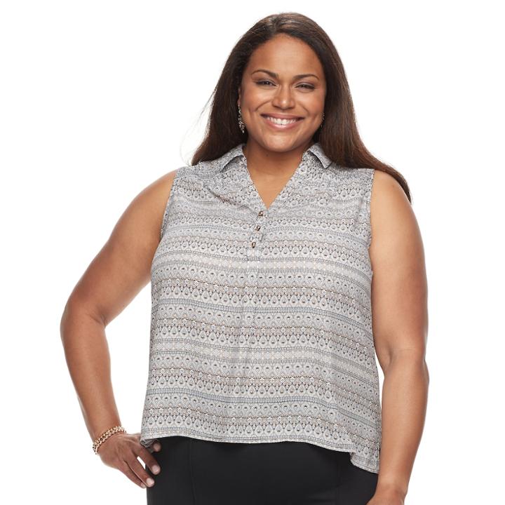 Plus Size Dana Buchman Smocked Top, Women's, Size: 3xl, Med Beige