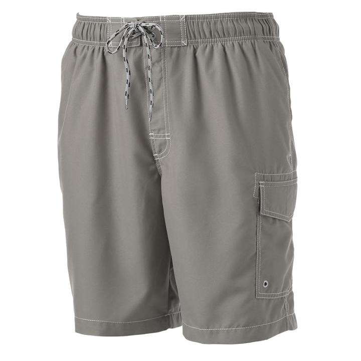 Big & Tall Sonoma Goods For Life&trade; Microfiber Swim Trunks, Men's, Size: L Tall, Med Grey