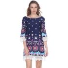 Women's White Mark Scroll Off-the-shoulder Dress, Size: Xl, Blue (navy)