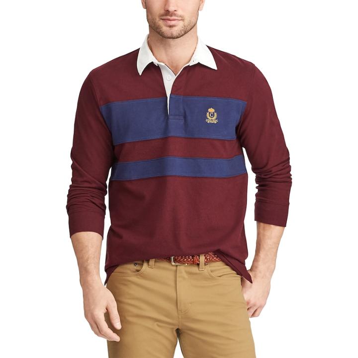 Men's Chaps Classic-fit Rugby Shirt, Size: Large, Red