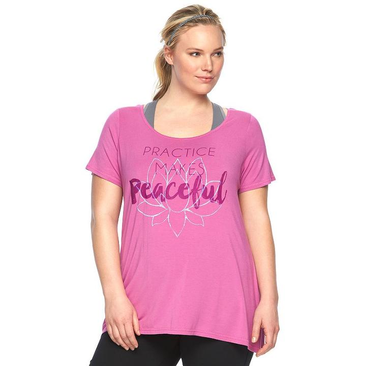 Plus Size Gaiam Graphic Yoga Tee, Women's, Size: 1xl, Purple Oth