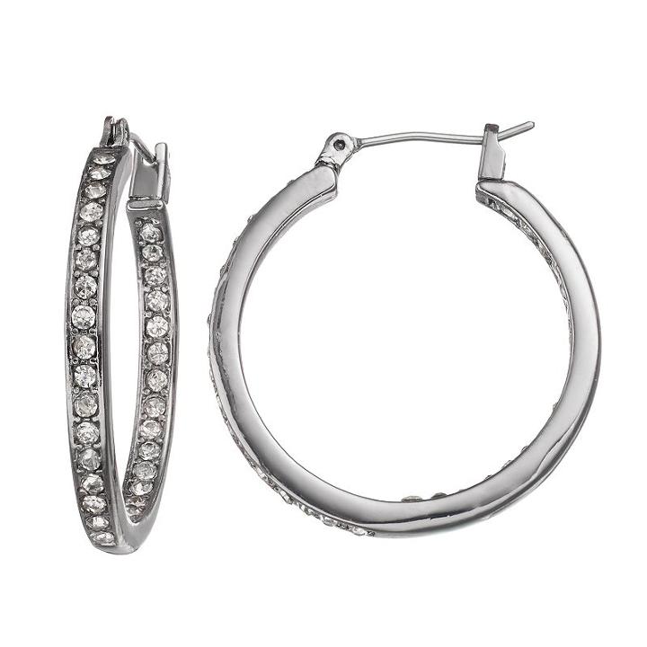 Simply Vera Vera Wang Nickel Free Inside Out Hoop Earrings, Women's, Silver